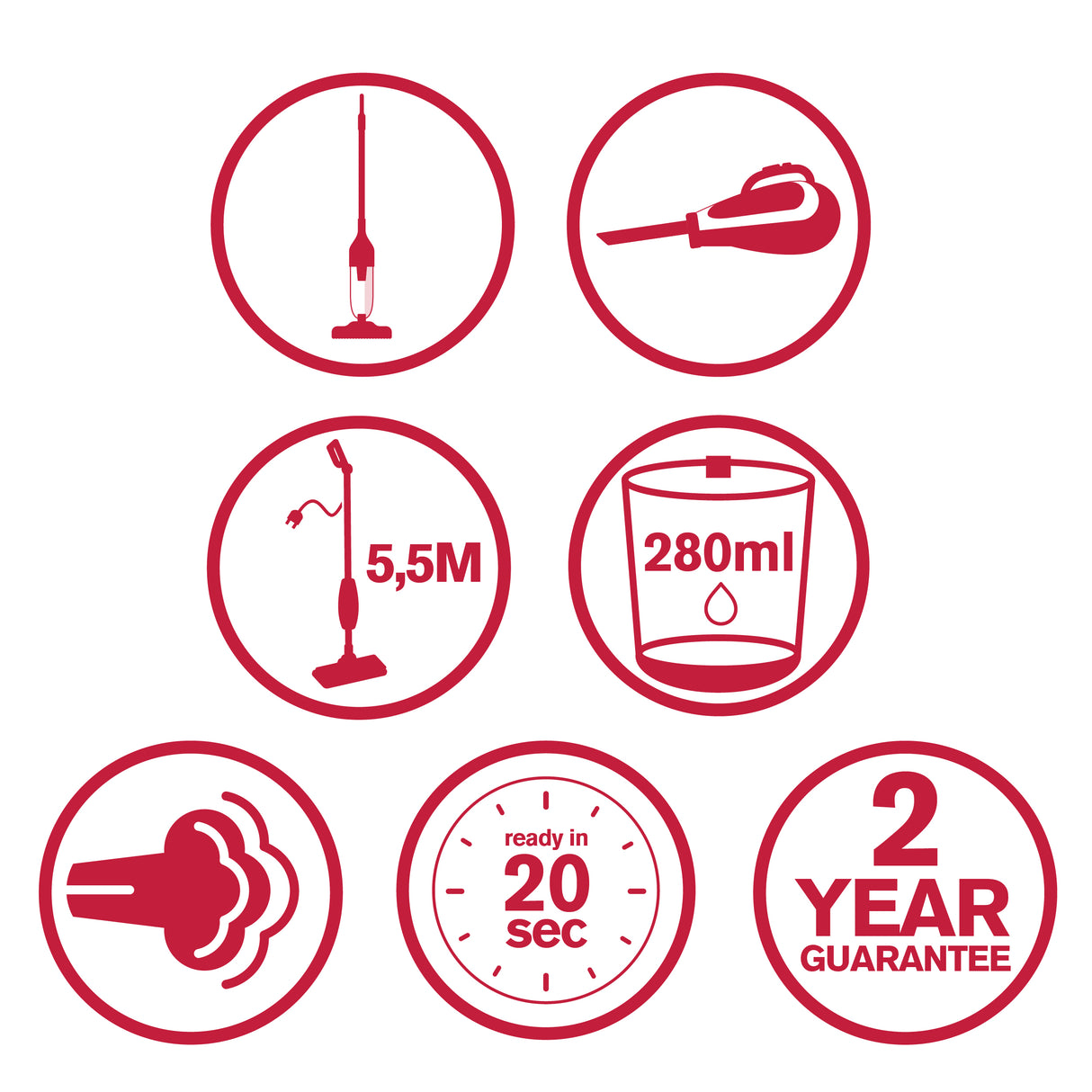 Dirt Devil Stoomreiniger – 2‑in‑1 Stoomdweil en Handstomer - maximondo