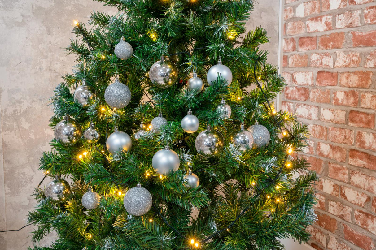 Kerstballen zilver 70 stuks incl. kerst opbergbox - maximondo