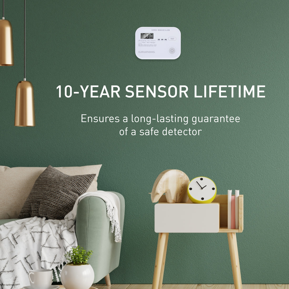 Grundig CO Melder, koolmonoxidemelder, LCD - maximondo