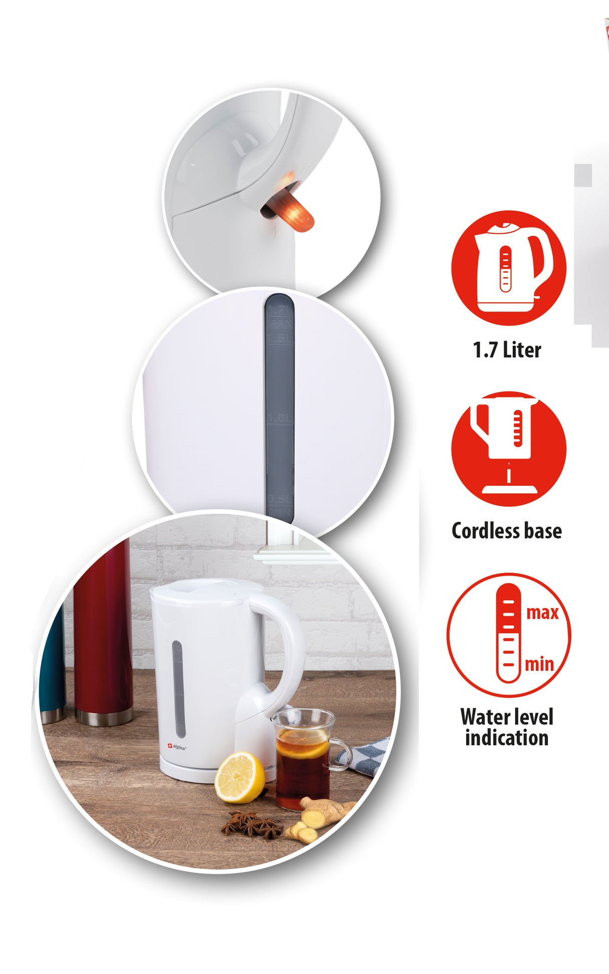 alpina Waterkoker 1,7L 2200W - maximondo
