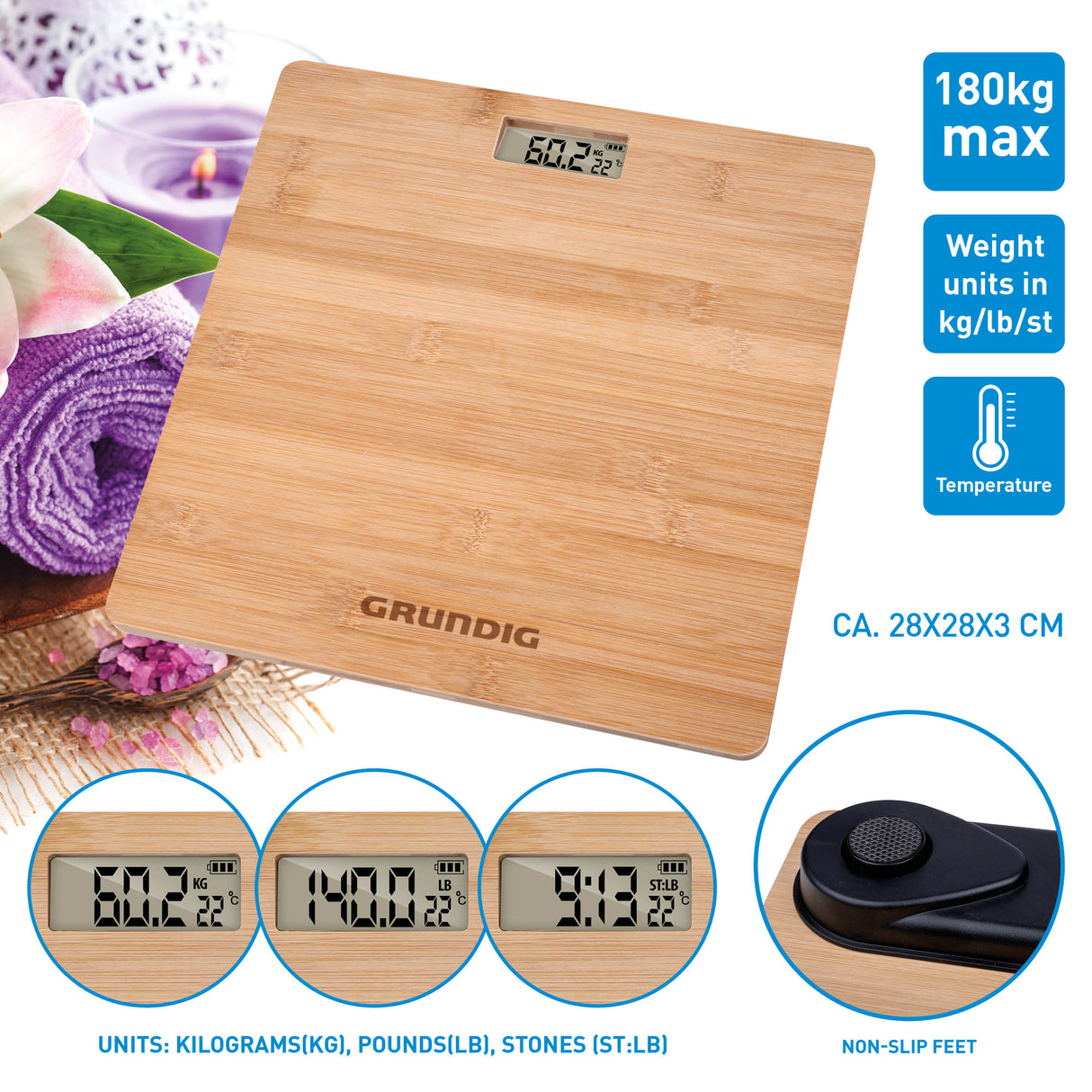 Grundig Weegschaal Personenweegschaal tot 180kg - maximondo