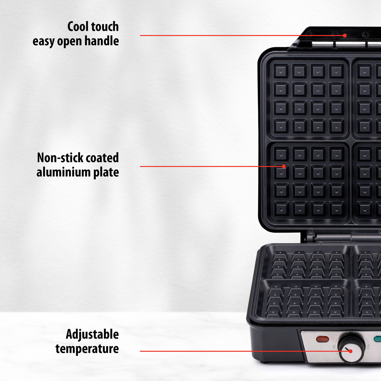 alpina Wafelijzer 4 Wafels 1200W - maximondo
