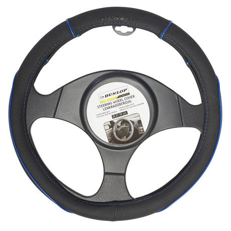 Dunlop Stuurhoes - Universeel - Pu - Zwart/blauw - 37-39 cm - maximondo