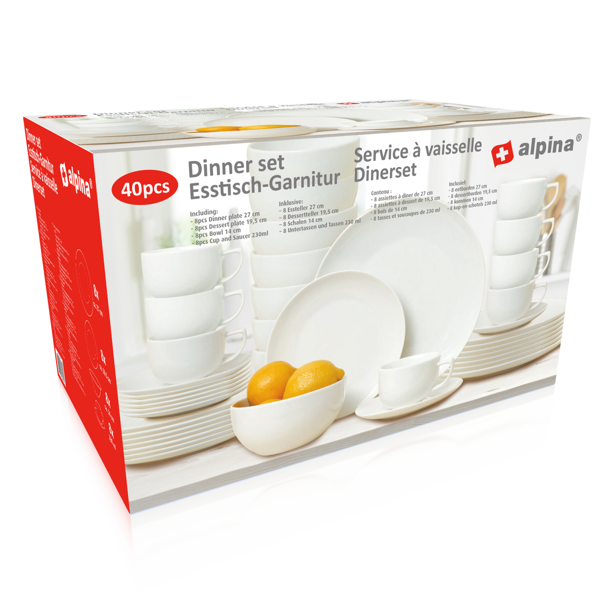 alpina serviesset 8 Persoons - Aardewerk Servies - maximondo