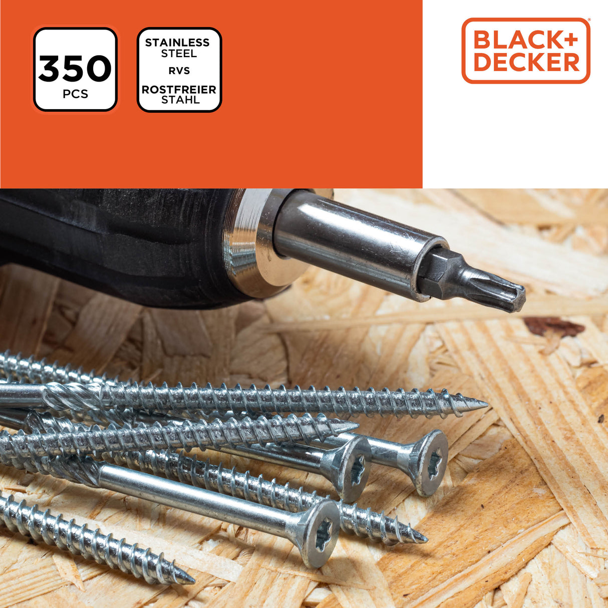 BLACK+DECKER Spaanplaatschroeven Set - maximondo