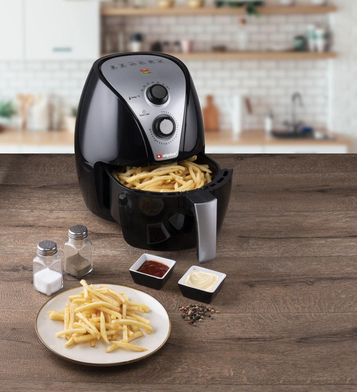 alpina Airfryer XL, 3,2L Zwart - maximondo
