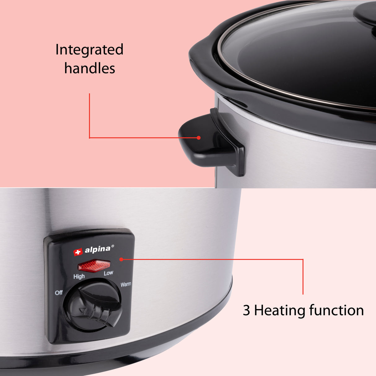 alpina Slowcooker 3.5L - RVS - maximondo