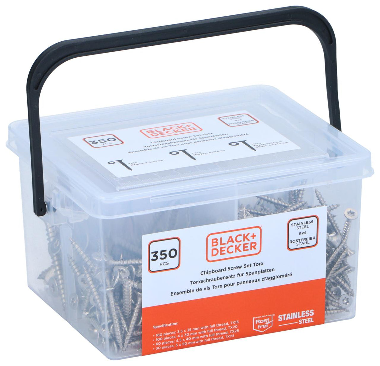 BLACK+DECKER Spaanplaatschroeven Set - maximondo