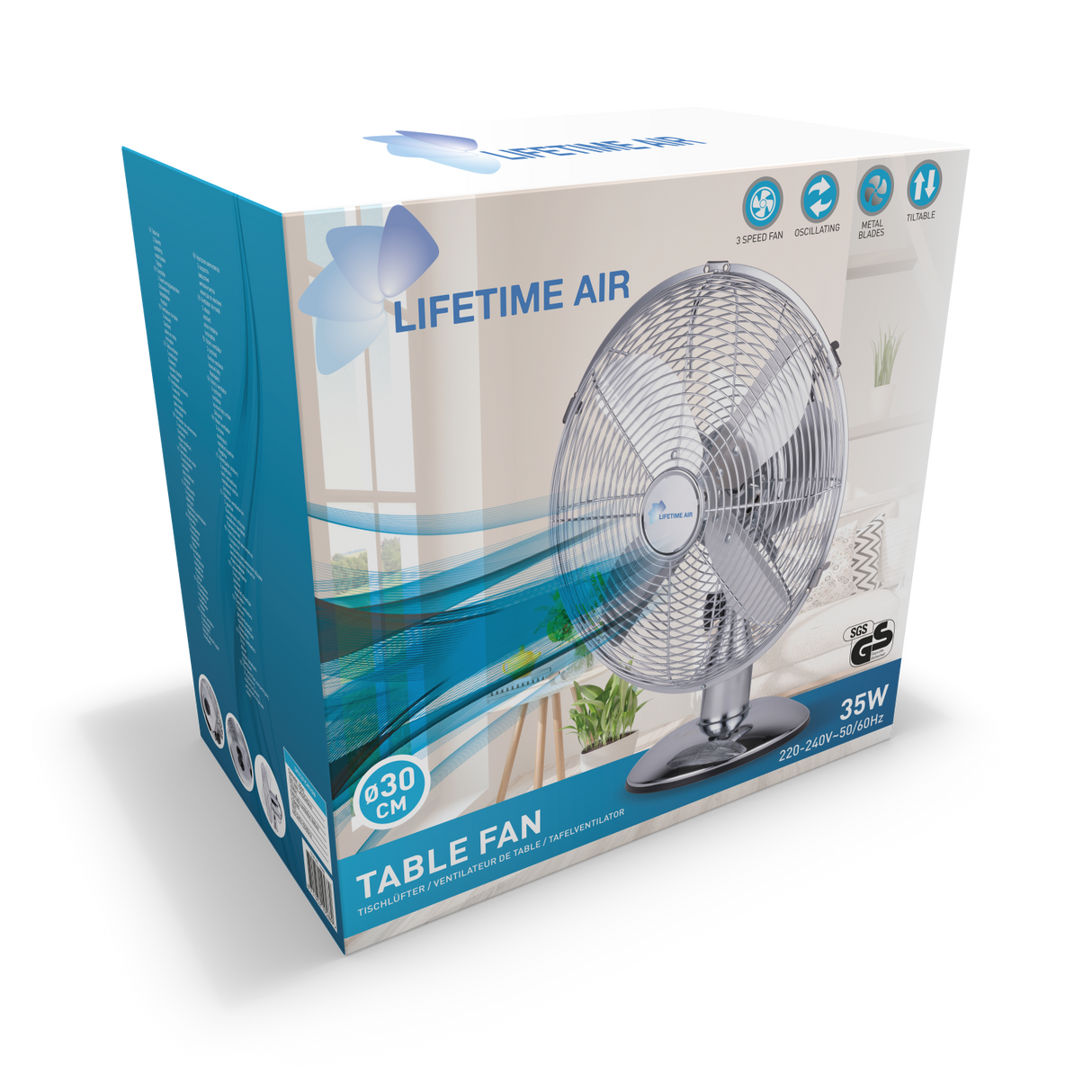 Fan table 30cm chrome CHR - maximondo