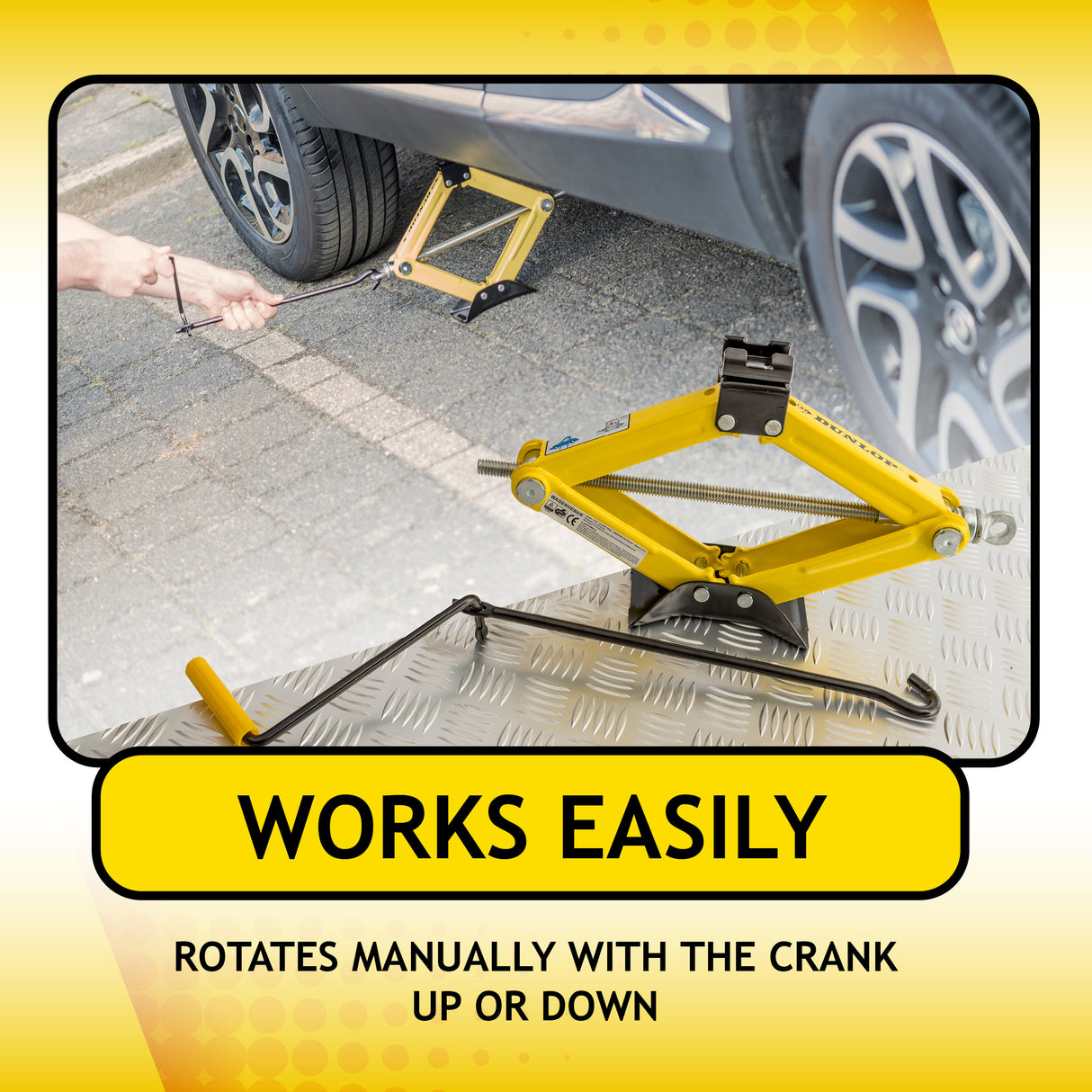 Dunlop Autokrik 1500KG - Geel/Zwart - maximondo