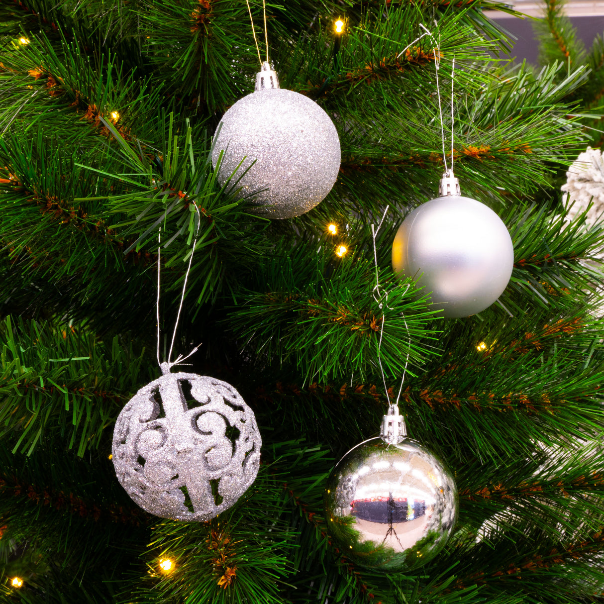 Giftsome Zilveren Kerstballen Set Ø3/4/6 CM - maximondo