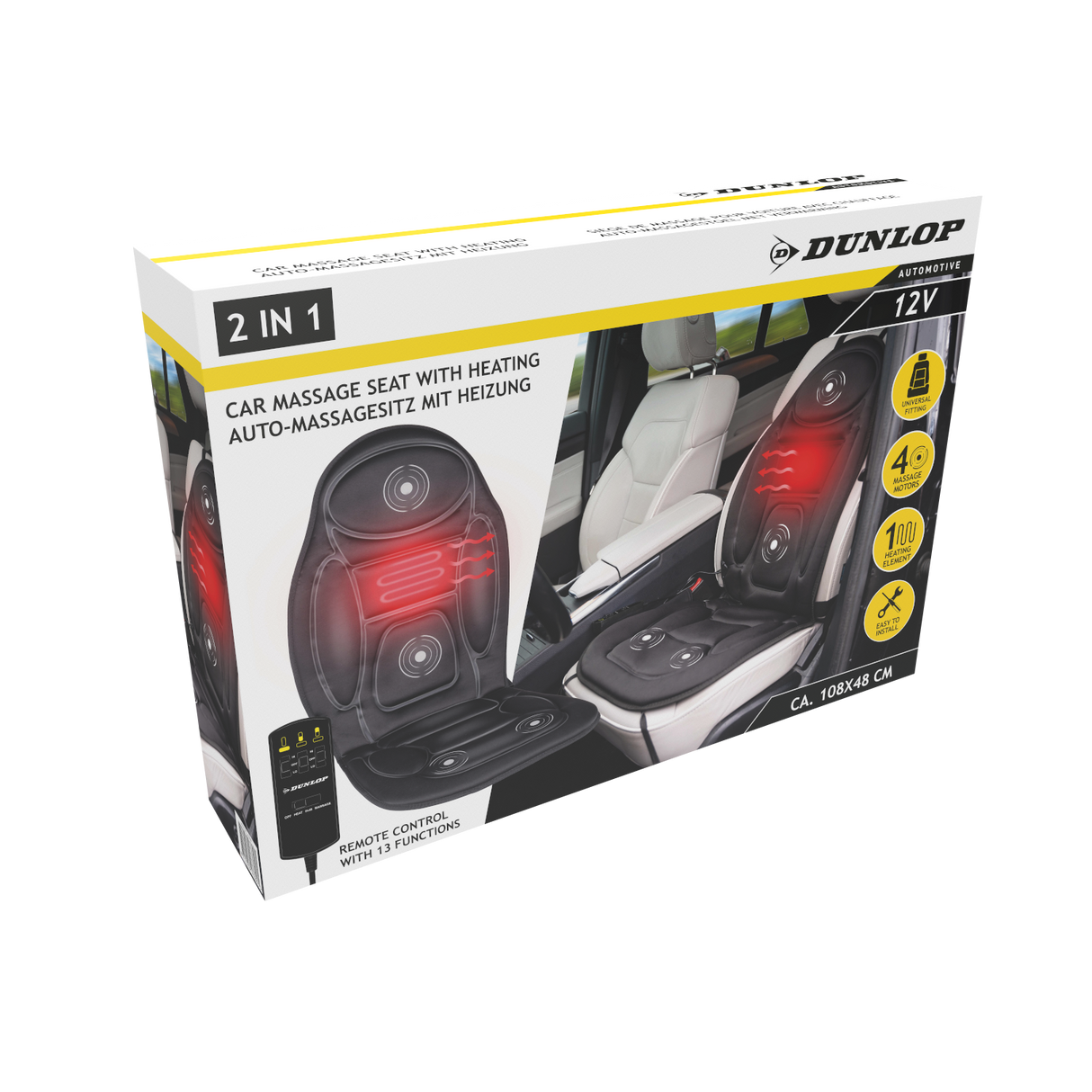Dunlop Massagestoel Auto met Verwarmingsfunctie - maximondo