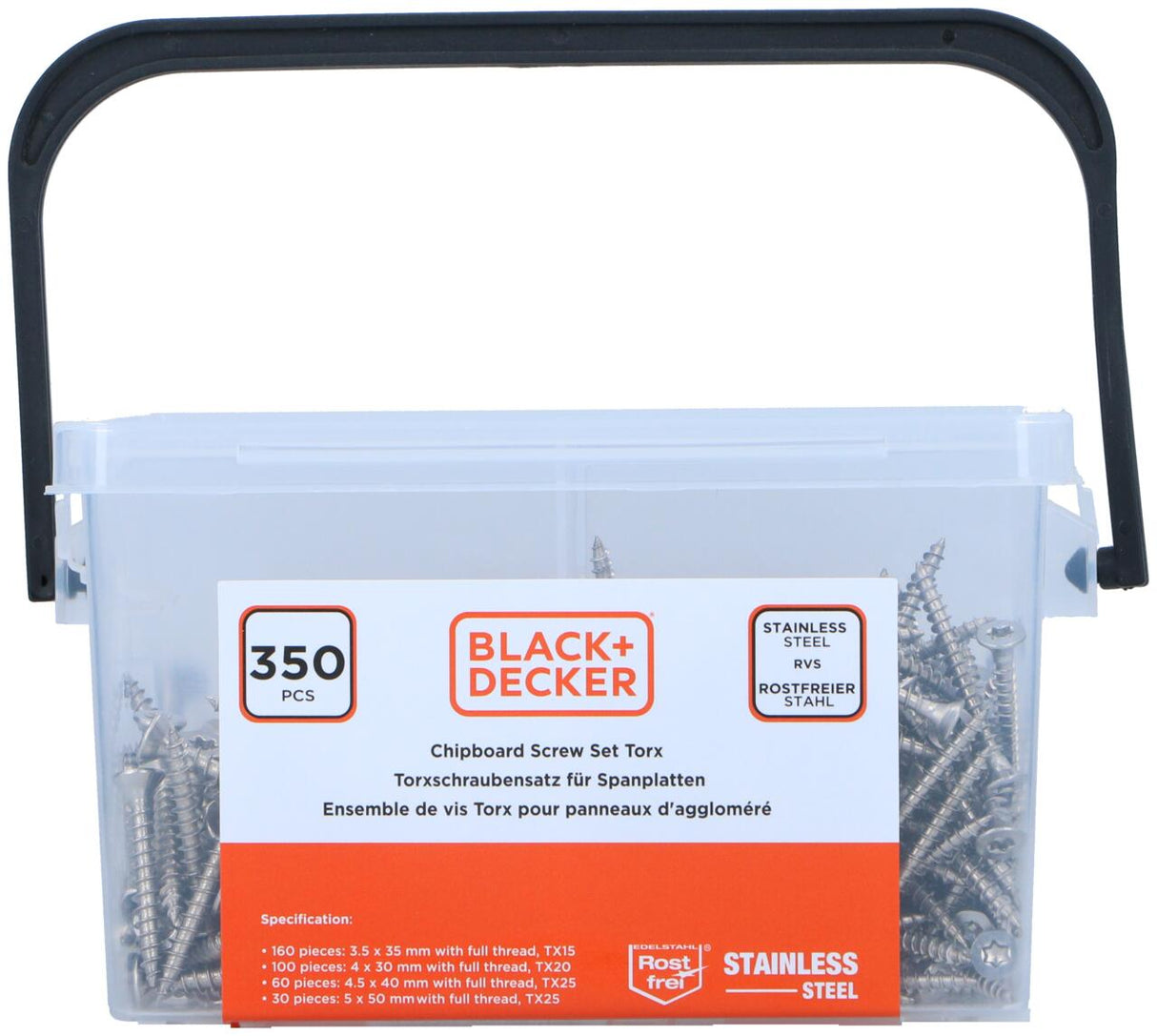 BLACK+DECKER Spaanplaatschroeven Set - maximondo