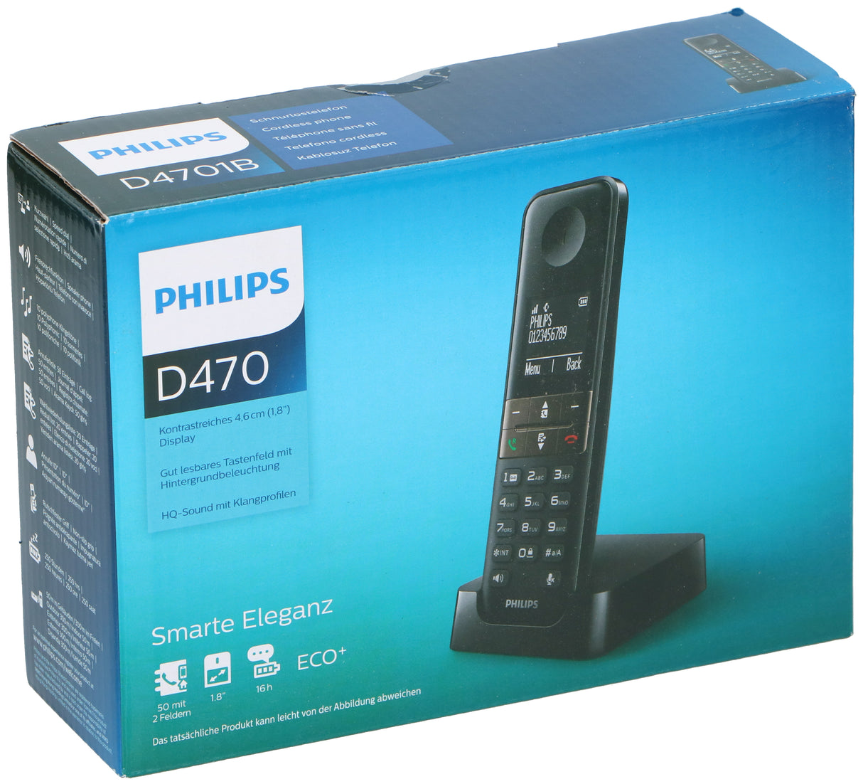 Philips D4701B Huistelefoon – Vaste Telefoon - DECT Telefoon - maximondo