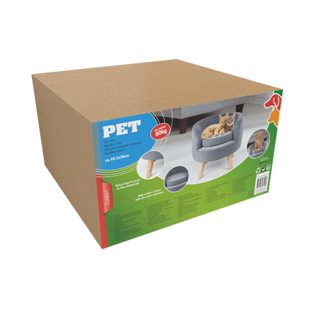 maxxpro Bed Huisdieren 80KG Zacht Grijs 40,5x36Cm - maximondo