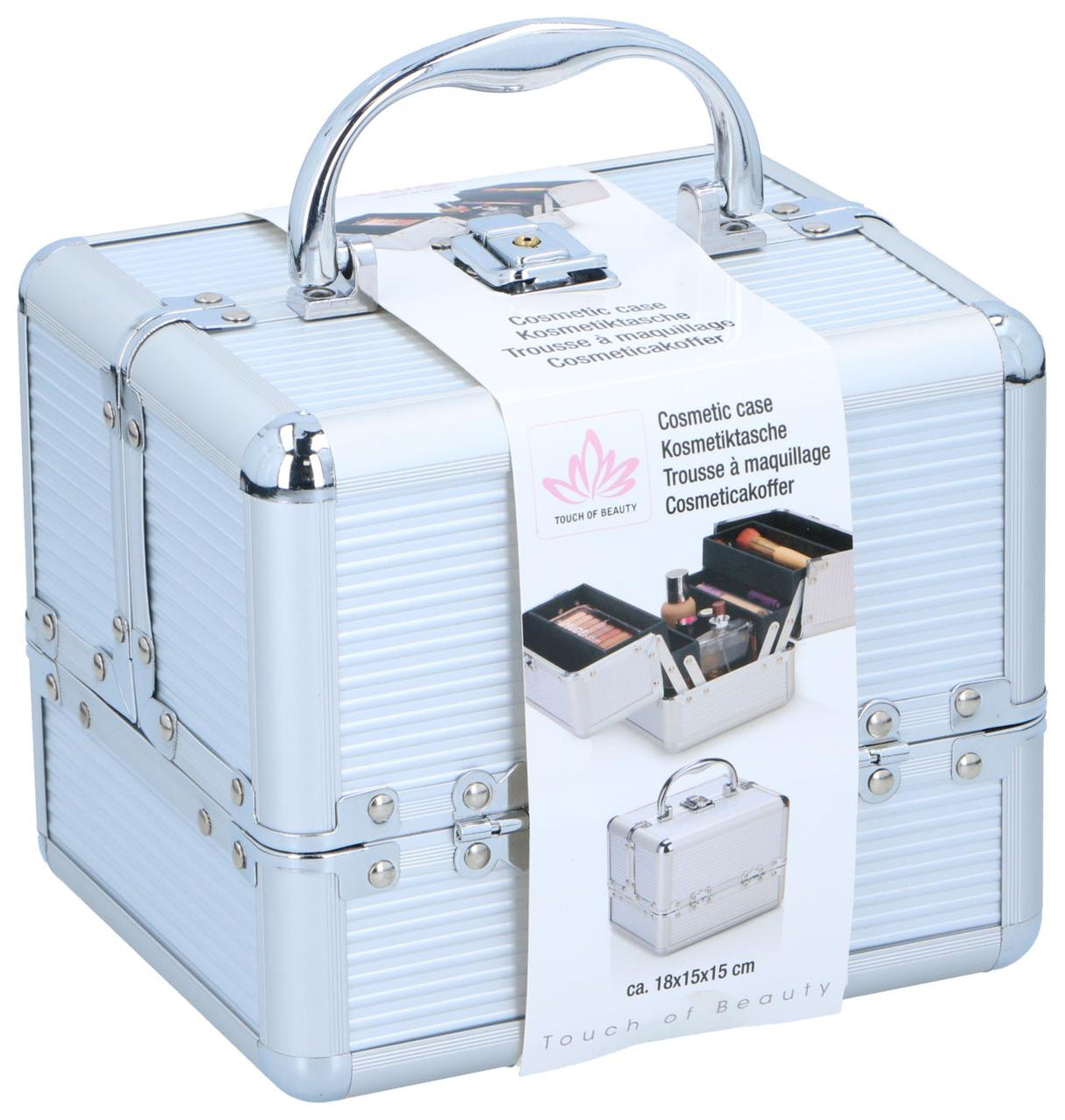 Touch of Beauty Make Up Koffer Zilver - maximondo