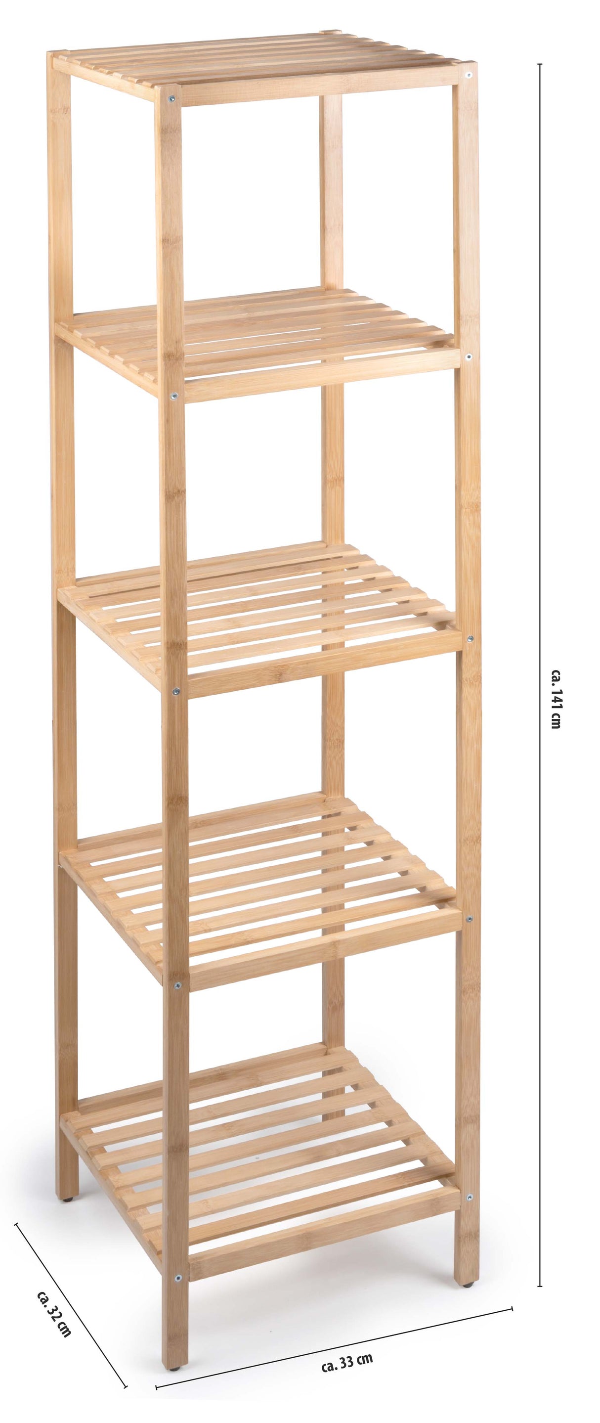 alpina Badkamerrek - Opbergrek van Bamboe - Badkamermeubel