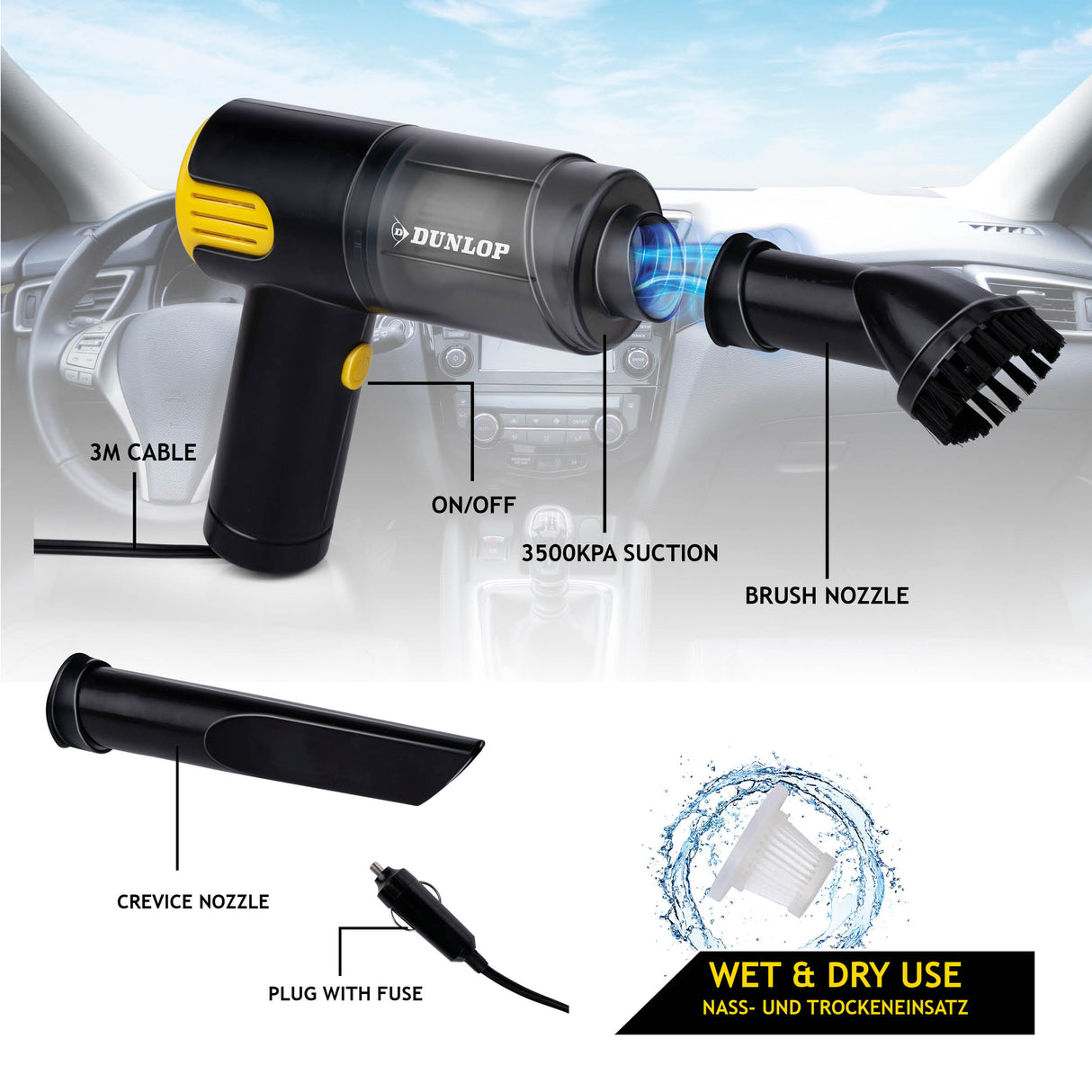 Dunlop Auto Stofzuiger 12V - maximondo