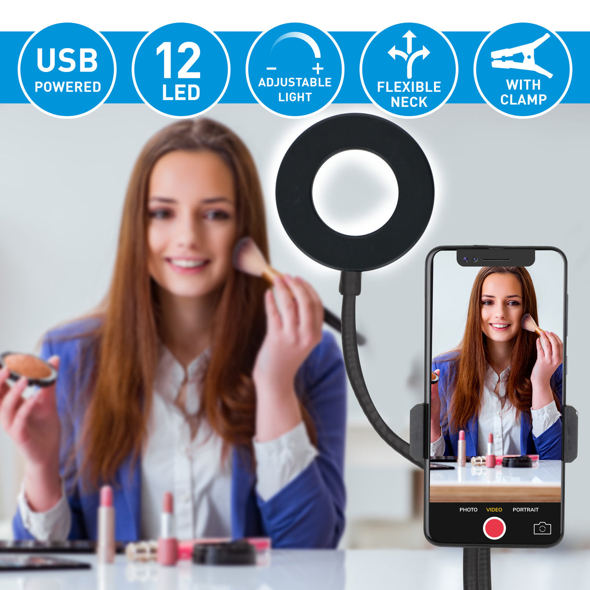 Grundig Selfie Ringlamp USB - maximondo