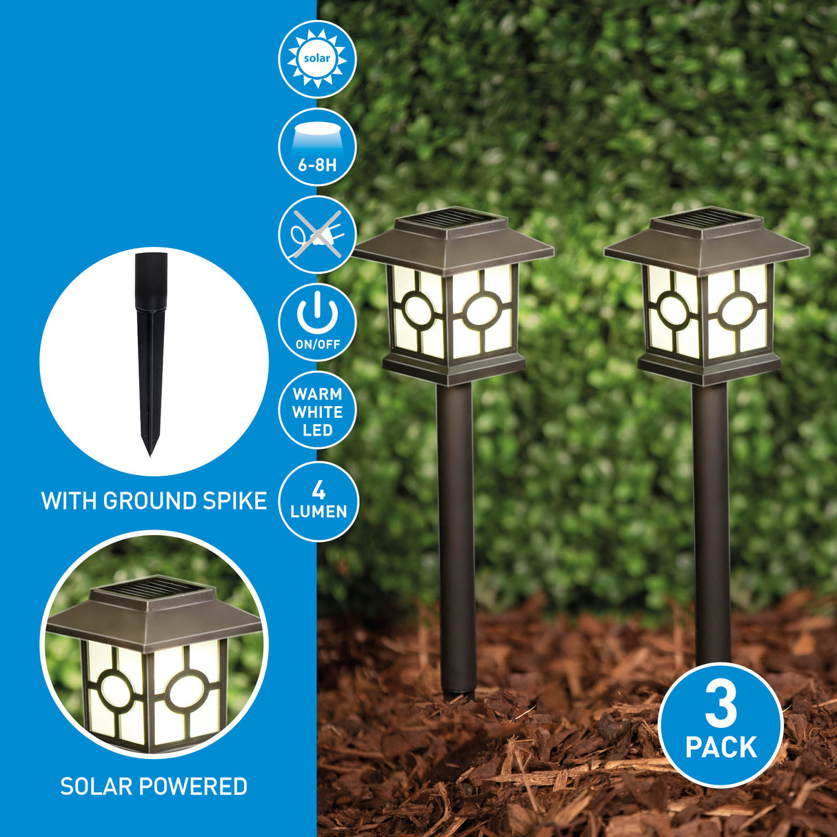 Grundig Solar Tuinverlichting Tuinfakkels 3 Stuks - maximondo