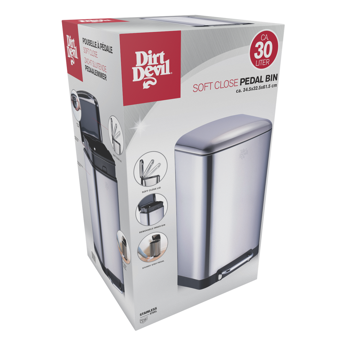 Dirt Devil Pedaalemmer 30L RVS - maximondo