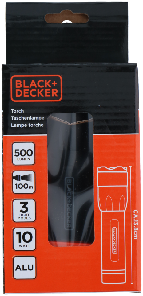BLACK+DECKER LED Zaklamp 500Lm 10W - maximondo