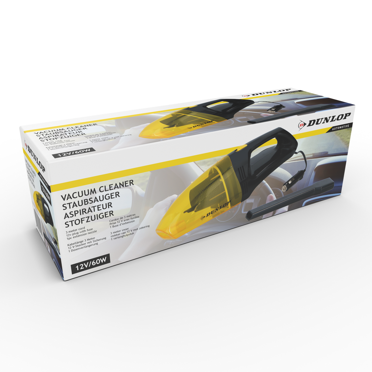 Dunlop Autostofzuiger 12 Volt 60 Watt Snoerlengte 3 Meter - maximondo