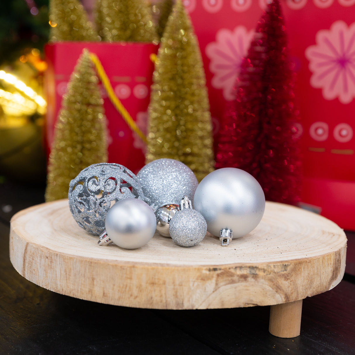 Giftsome Zilveren Kerstballen Set Ø3/4/6 CM - maximondo