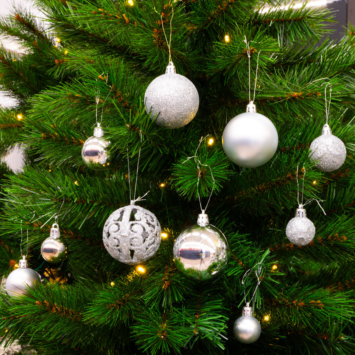 Giftsome Zilveren Kerstballen Set Ø3/4/6 CM - maximondo