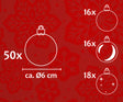 Xmas bauble 50pc D6cm - maximondo