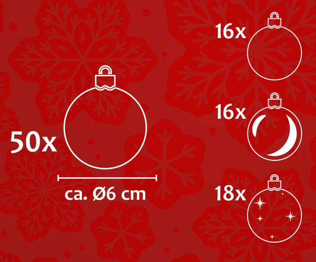 Xmas bauble 50pc D6cm - maximondo