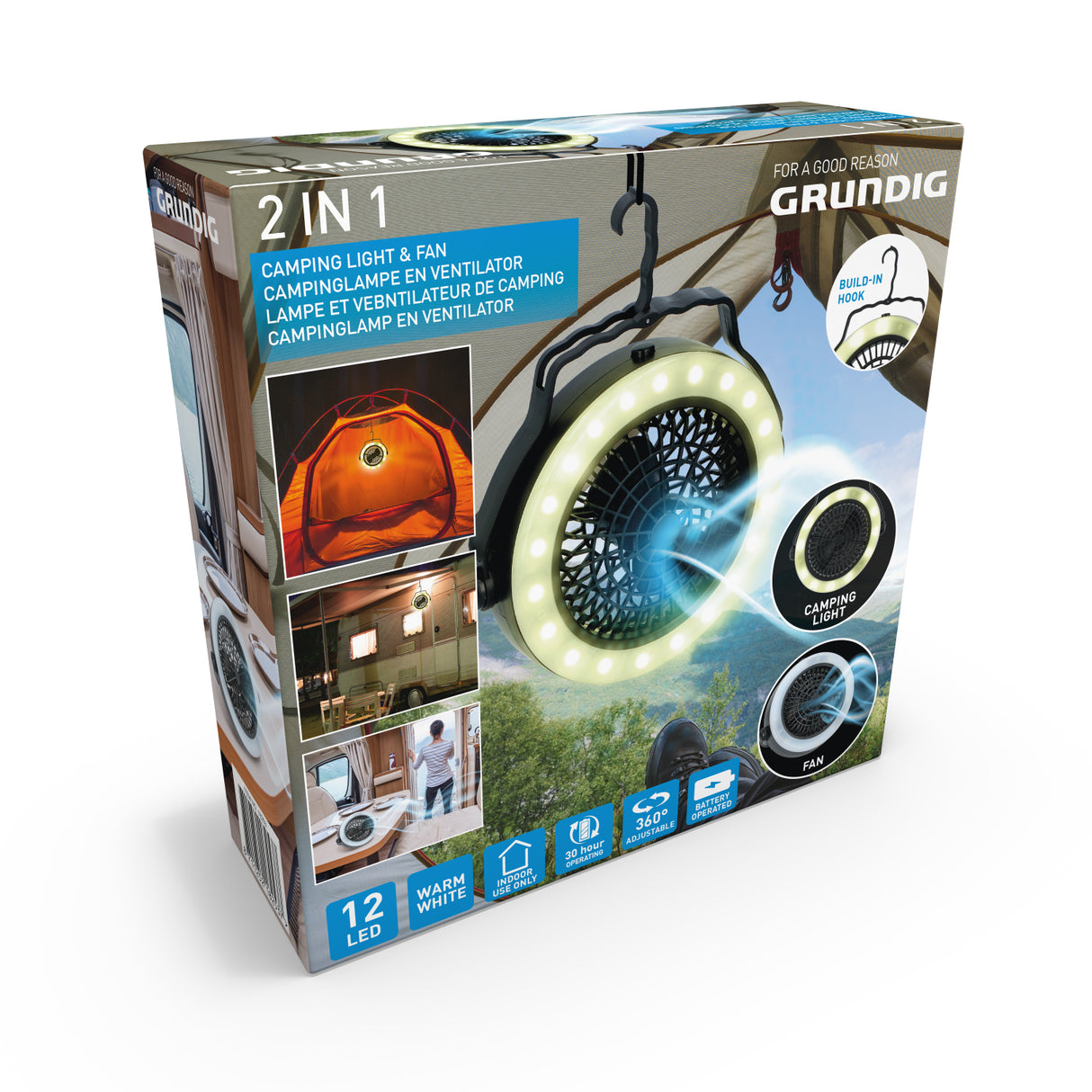 Grundig Camping Lamp en Ventilator 2in-1 - maximondo