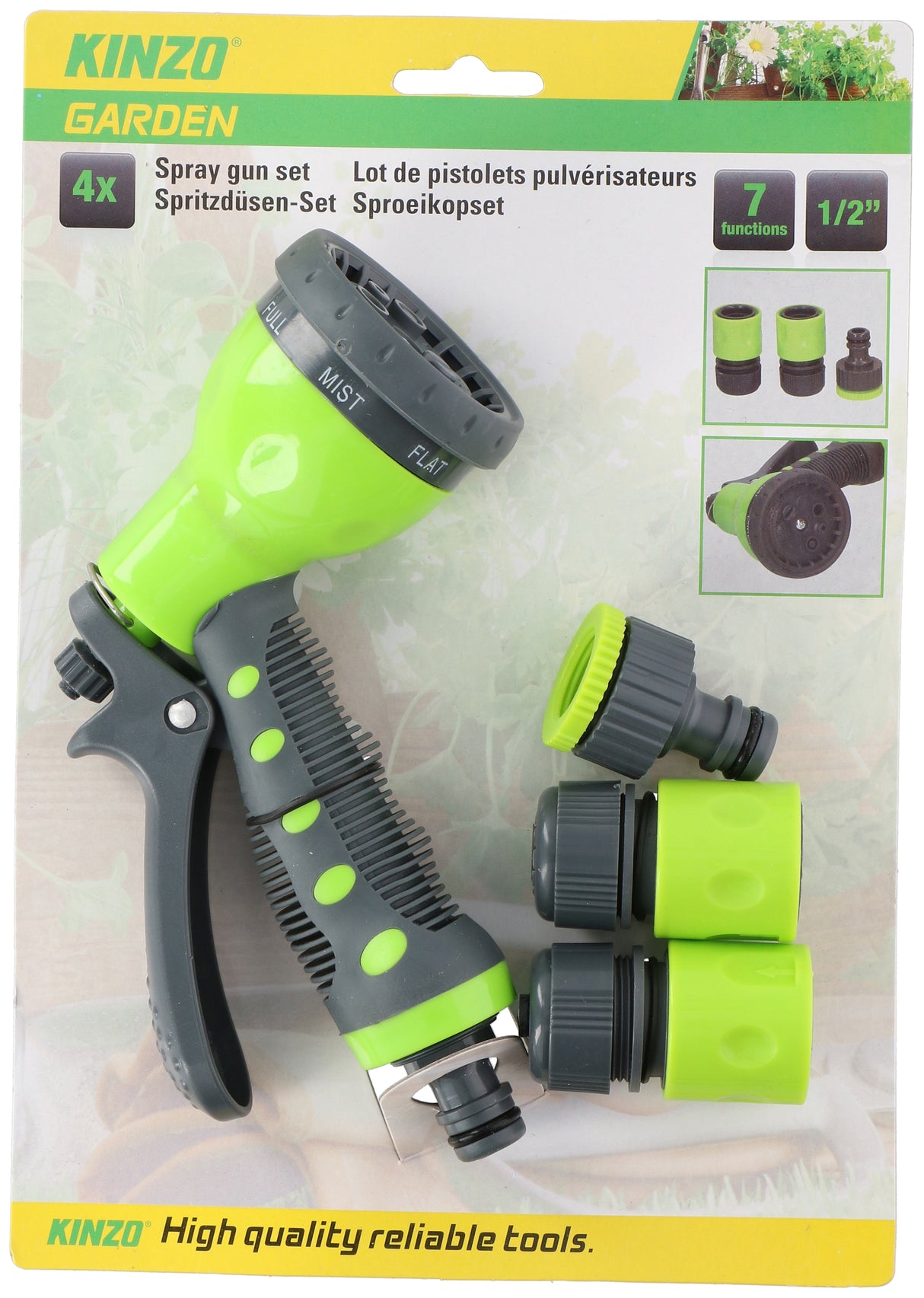 Kinzo sproeikopset - 4-delig - 7 functies - maximondo