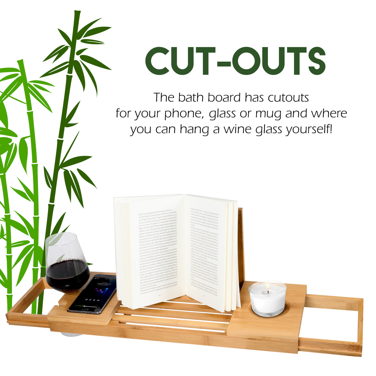 alpina Verstelbare Badplank Badrek - Bamboe - maximondo