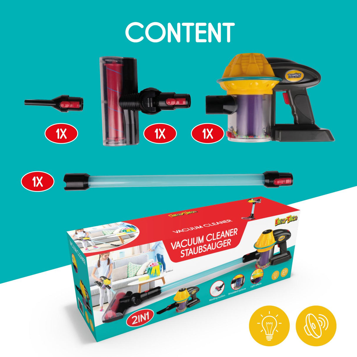 Eddy Toys Speelgoed Stofzuiger - maximondo