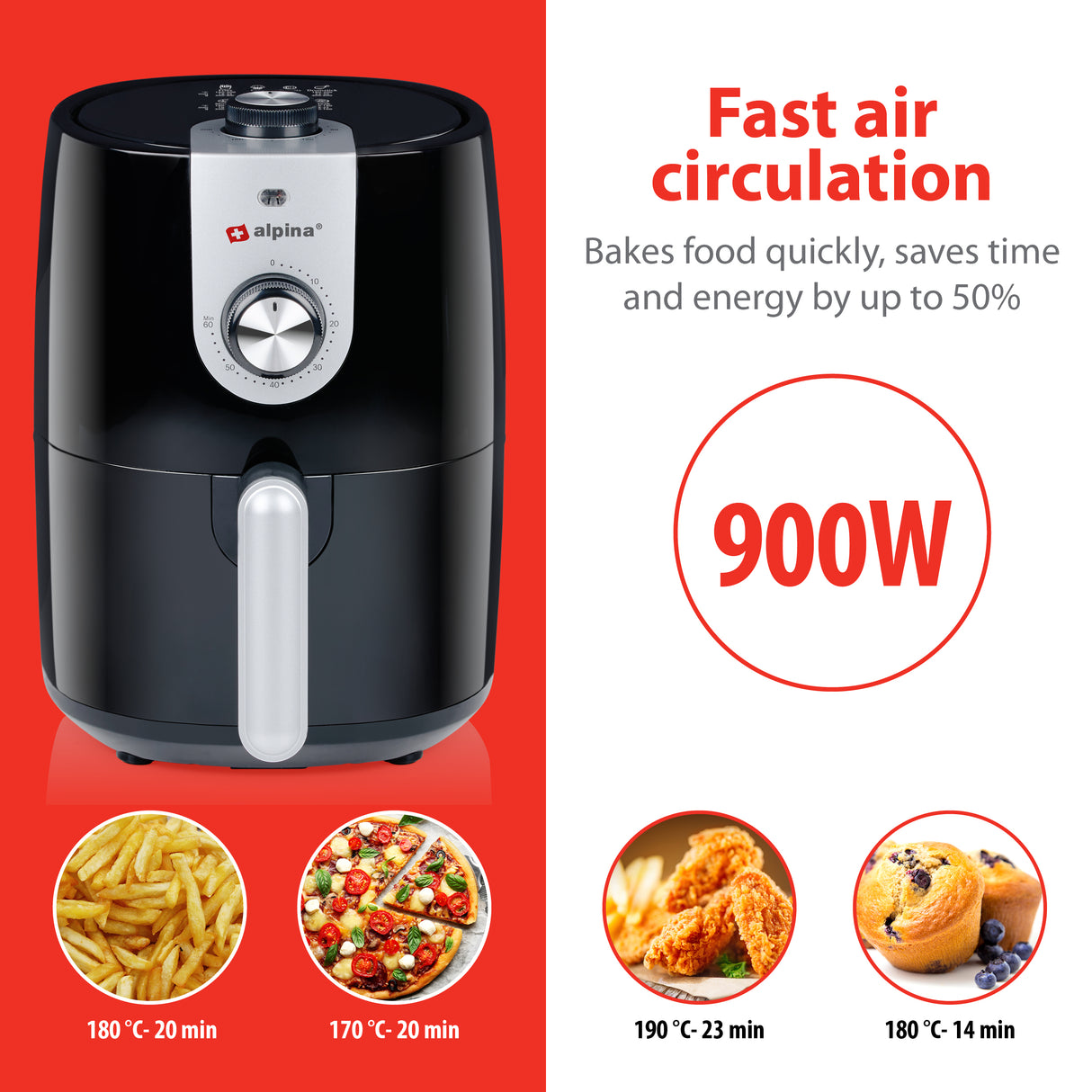 alpina Airfryer 2L Heteluchtfriteuse - maximondo
