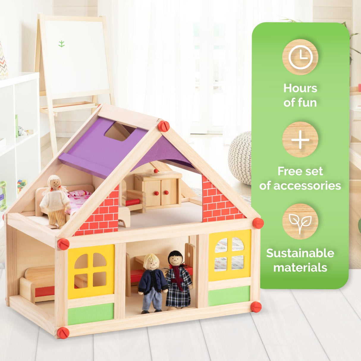 Marionette Wooden Toys Poppenhuis - maximondo
