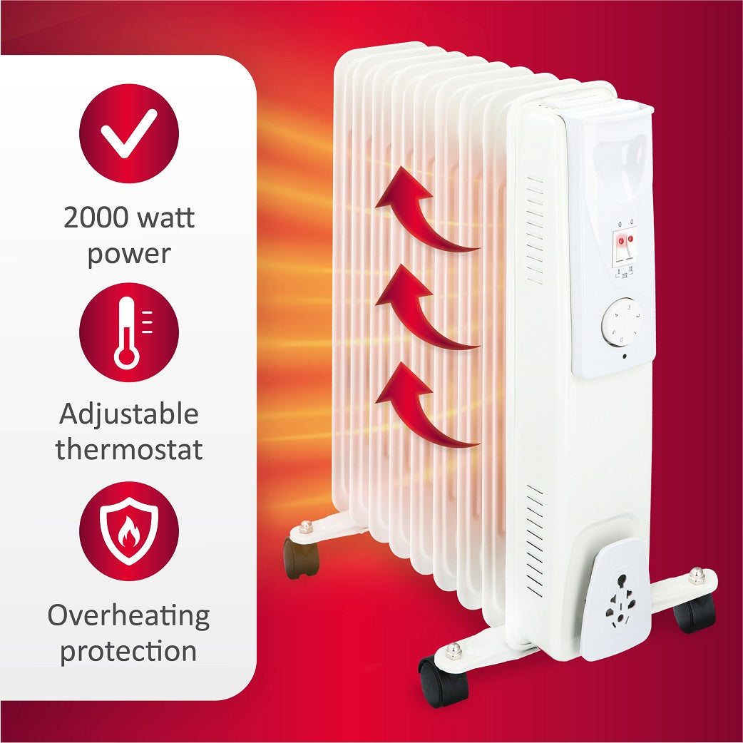 alpina Elektrische Olieradiator 2000W Wit - maximondo
