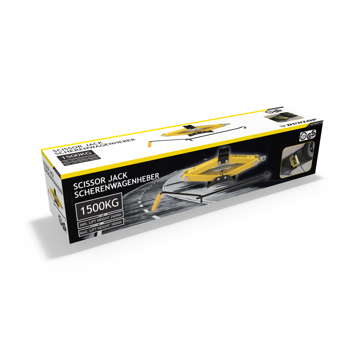 Dunlop Autokrik 1500KG - Geel/Zwart - maximondo