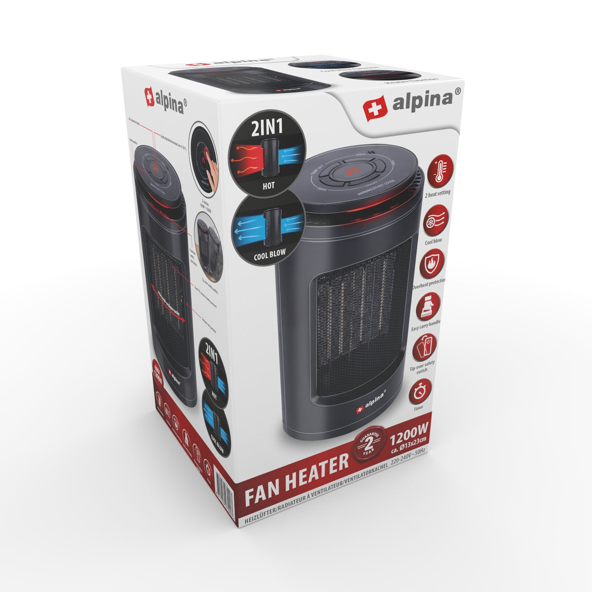 alpina Elektrische Kachel Heater, Timer - maximondo