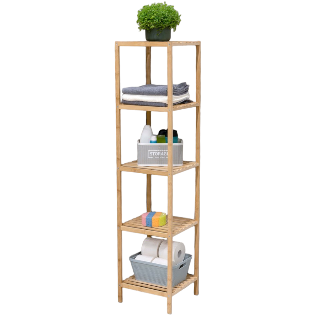 alpina Badkamerrek - Opbergrek van Bamboe - Badkamermeubel