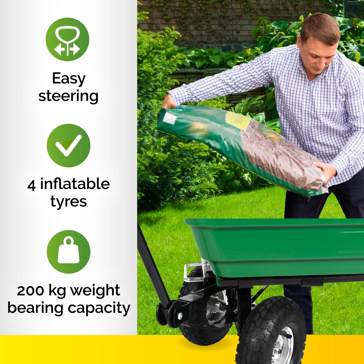 Garden Cart 95x50x108cm 75L - maximondo