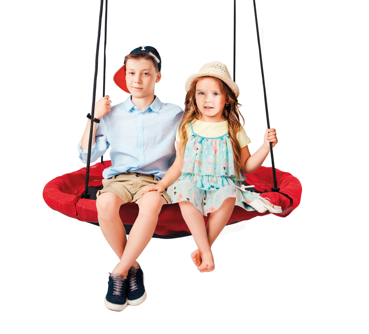 Nestschommel Ø110cm - Zwart/Rood - maximondo