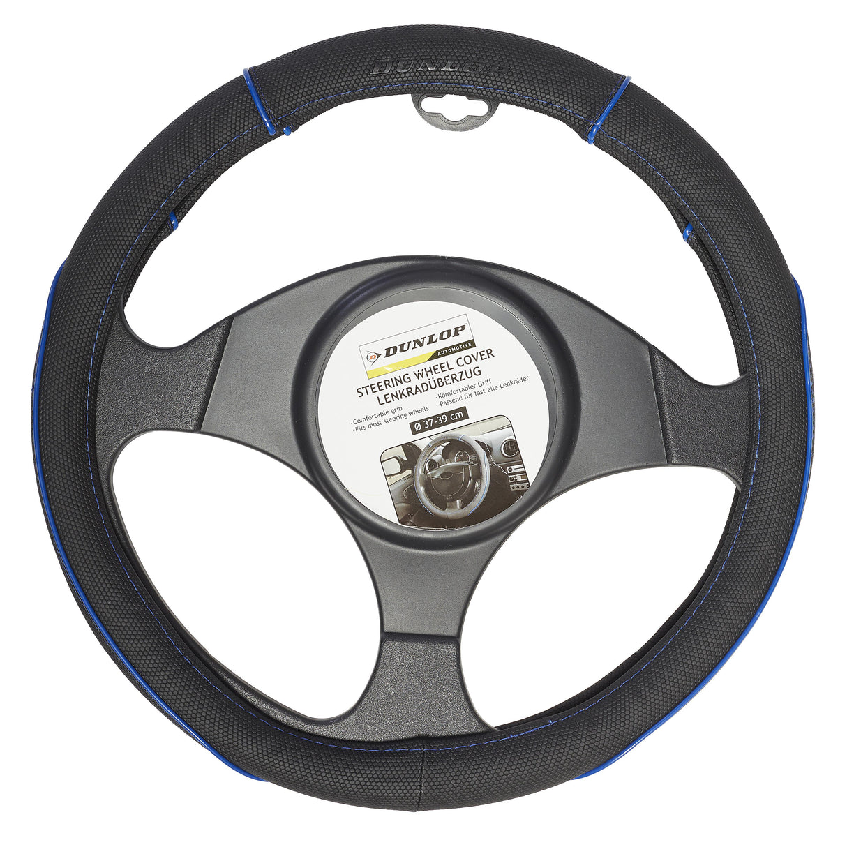 Dunlop Stuurhoes - Universeel - Pu - Zwart/blauw - 37-39 cm - maximondo