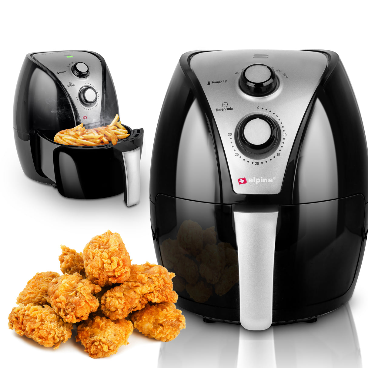 alpina Airfryer XL, 3,2L Zwart - maximondo