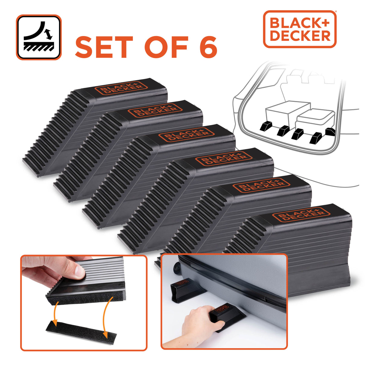BLACK+DECKER Bagagesteun Set 6 Stuks - maximondo