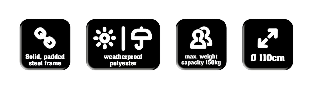 Nestschommel Ø110cm - Zwart/Rood - maximondo