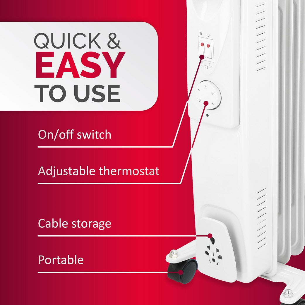 alpina Elektrische Olieradiator 2000W Wit - maximondo