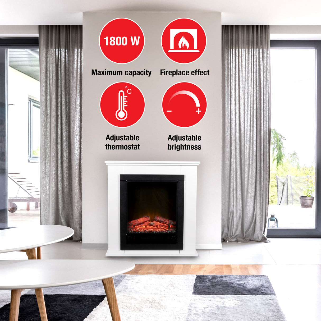 Classic Fire Sfeerhaard Elektrisch Lugano - maximondo