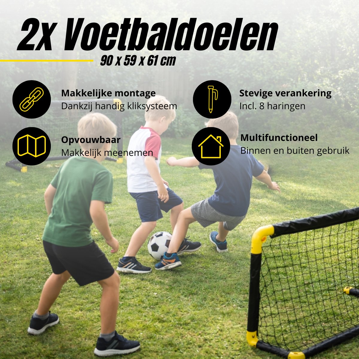 Dunlop Voetbaldoel 90 x 60,5 x 61cm - Opvouwbaar - maximondo